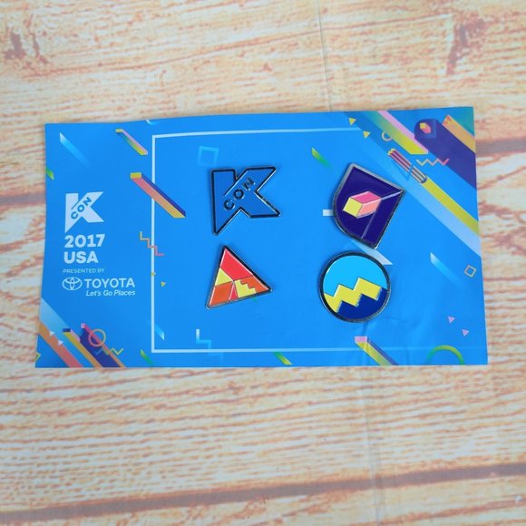 KCon Jewelry - KCon expo 2017 k-pop K-Beauty BTS korean exclusive abstract enamel pins 4 pack